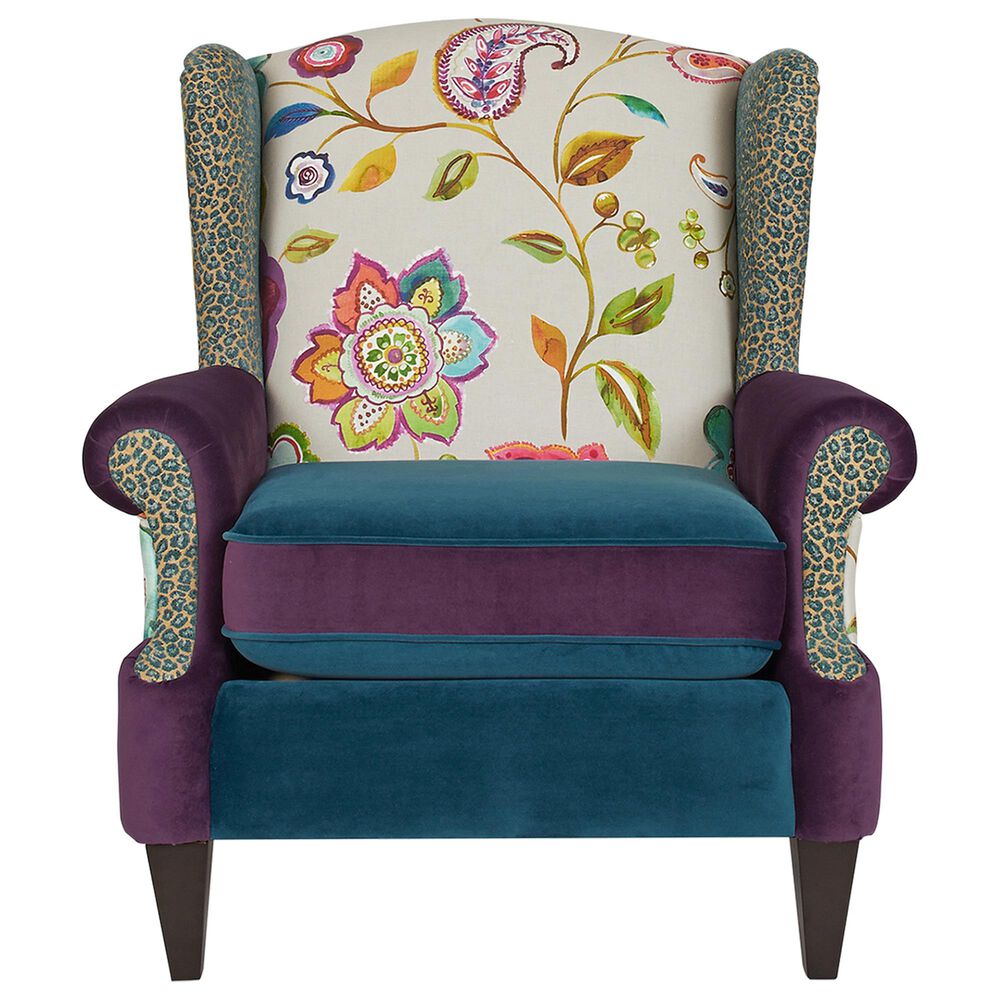 Jennifer Taylor Home Anya Arm Chair in Navy Blue, Purple, Red, Taupe and Green, , large