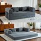 GigaCloud Corduroy Convertible Sleeper Sofa with Cylindrical Pillow in Gray, , large