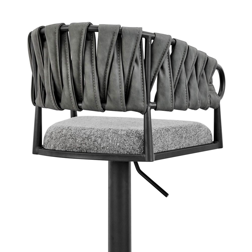 Blue River Blaise Swivel Adjustable Stool in Black, , large