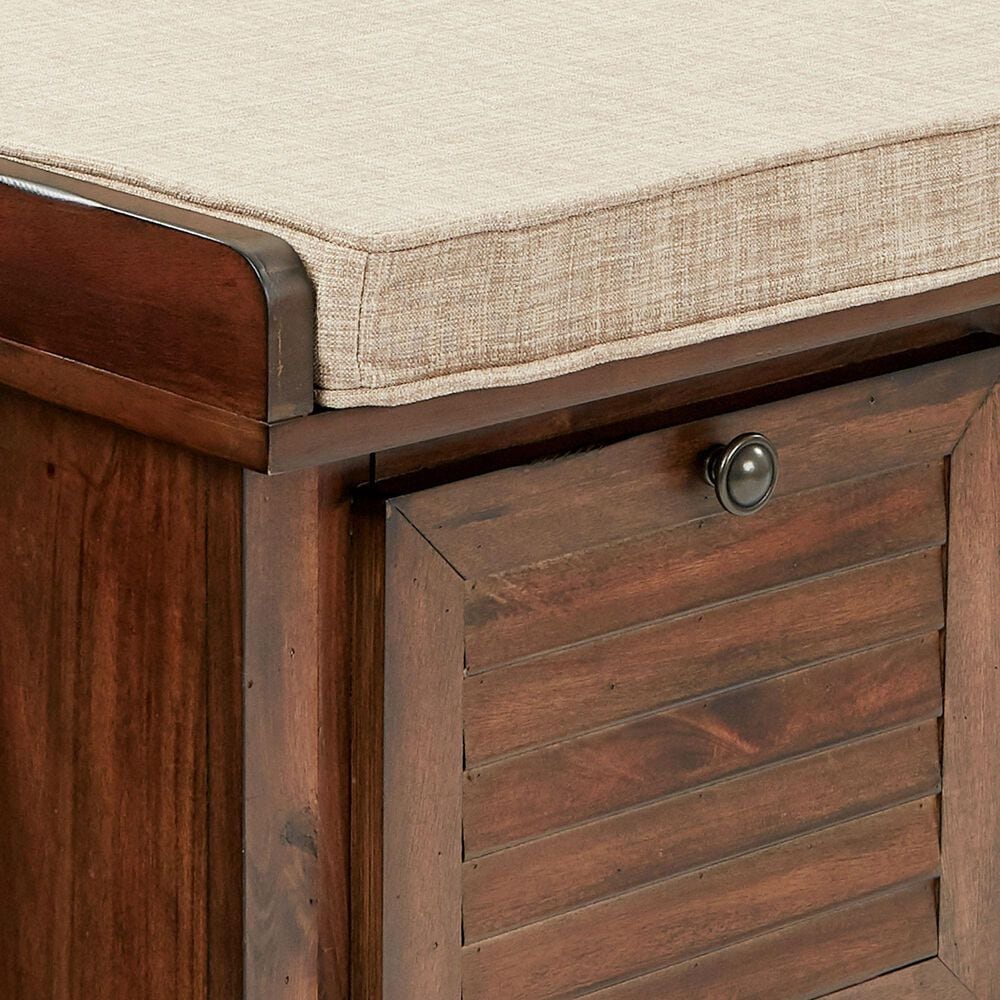 OSP Home Dover Storage Bench in Distressed Brown, , large
