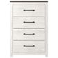 Ashley Gerridan 4 Drawers Chest in White and Gray, , large