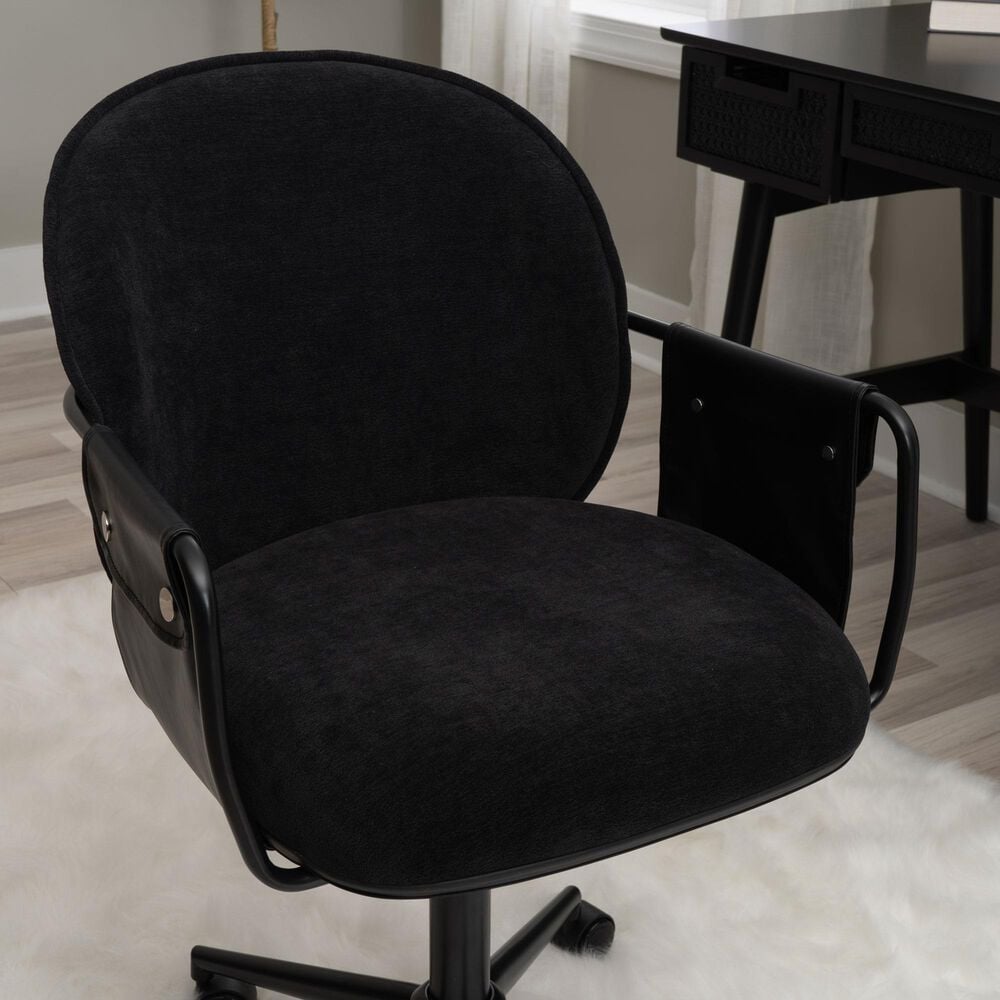Linon Home Decor Karri Office Chair in Black, , large