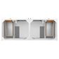 James Martin Vanities Chicago 60" Double Bathroom Vanity in Glossy White with Single Hole 3 cm White Zeus Quartz Top and Rectangular Sinks, , large
