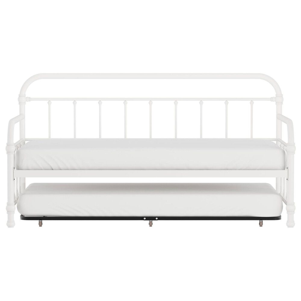 Richlands Furniture Twin Metal Slat Daybed and Trundle in White, , large