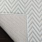 Safavieh Bermuda Chevron 9" x 12" Light Blue and Cream Indoor/Outdoor Area Performance Rug, , large