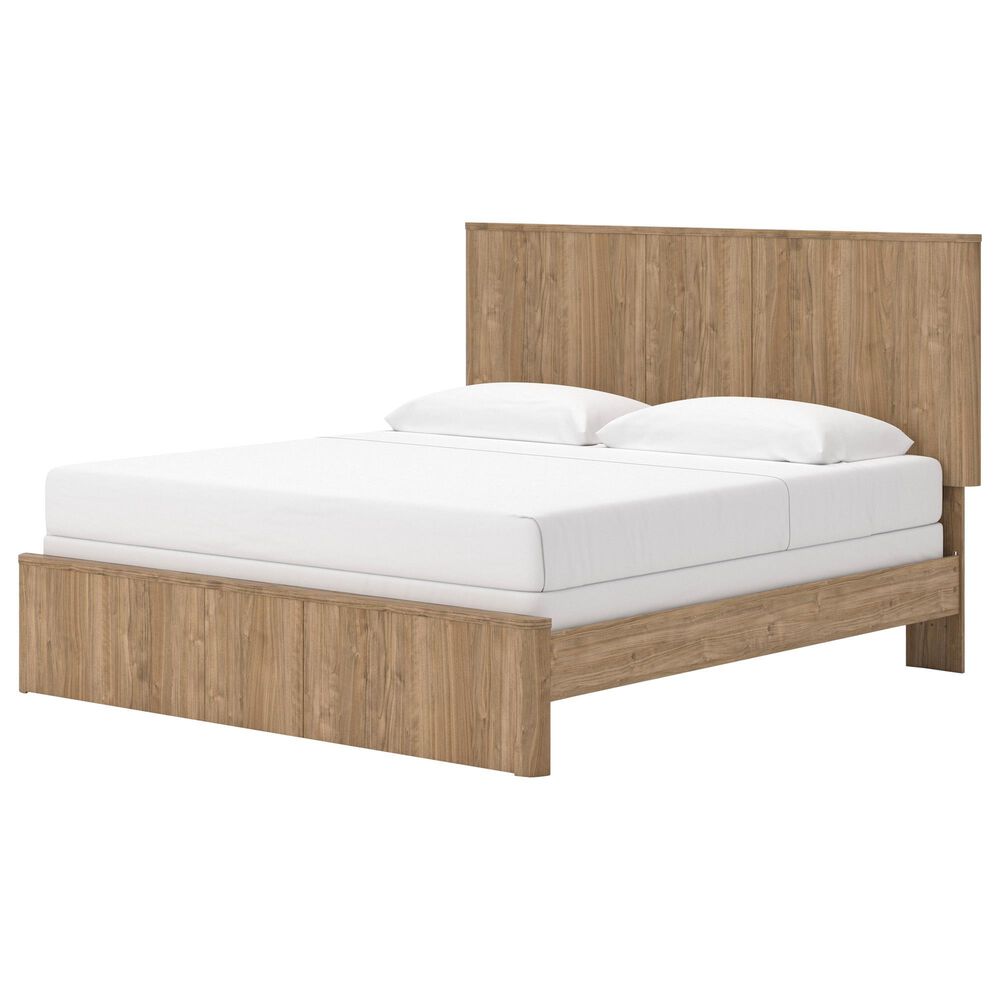 Ashley Gramburg King Panel Bed in Warm Brown, , large