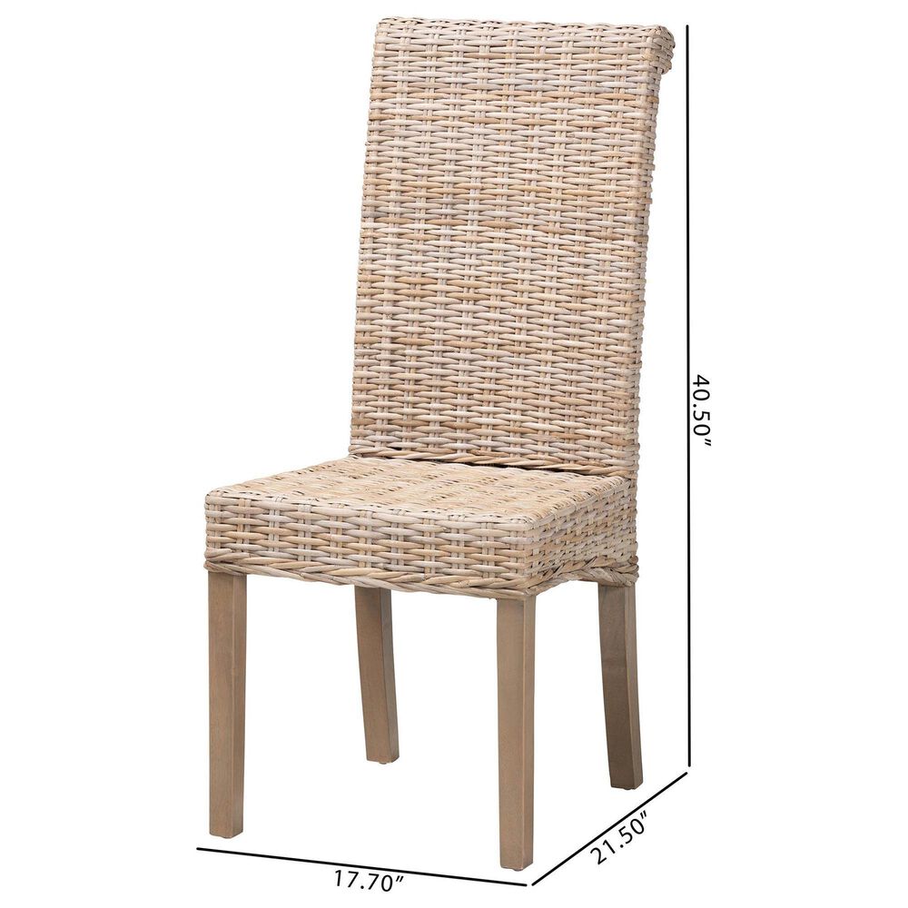 Baxton Studio Santiago Side Chair in Grey and Rustic Taupe, , large