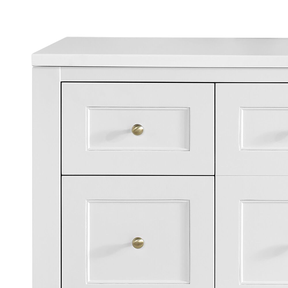 James Martin Vanities Breckenridge 60" Single Bathroom Vanity in Bright White with 3 cm White Zeus Quartz Top and Rectangular Sink, , large