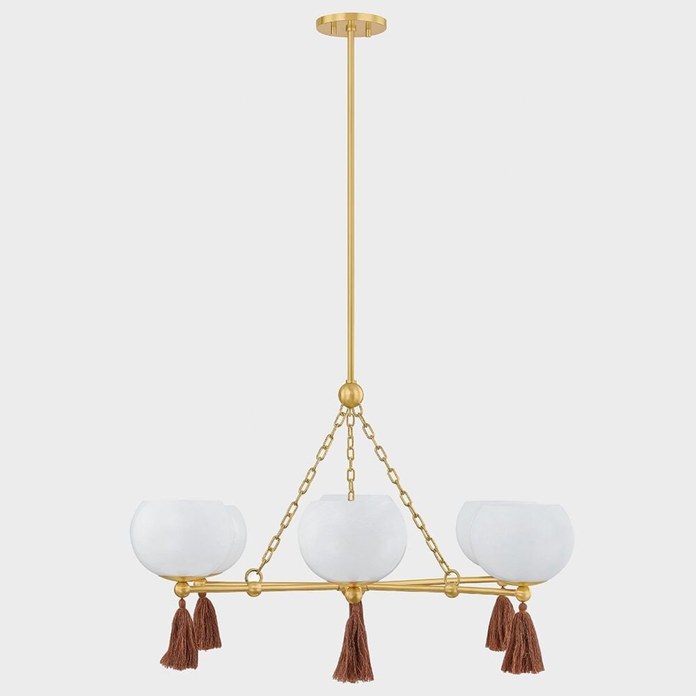 Mitzi Lighting Niya 6-Light Chandelier in Aged Brass, , large