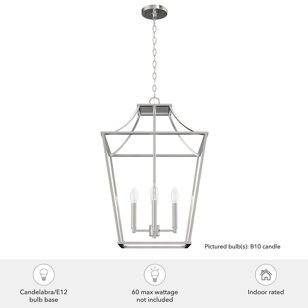 Hunter Laurel Ridge 18&quot; 4-Light Lantern in Brushed Nickel, , large