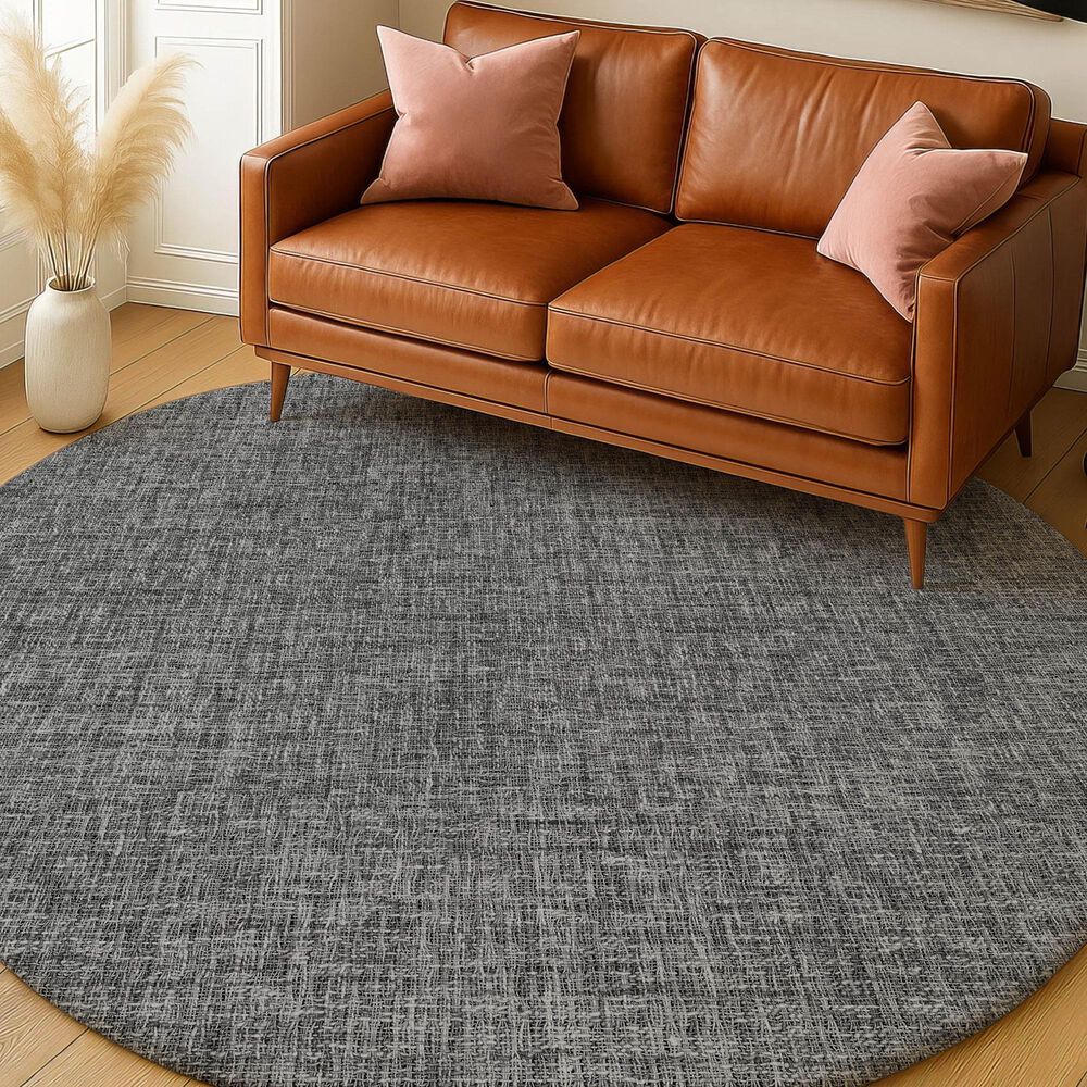 Dalyn Rug Company Voyage VY1 Charcoal 8' Round Area Rug, , large
