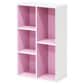 HOMLUX 5-Cube Reversible Storage Bookshelf in White and Pink, , large