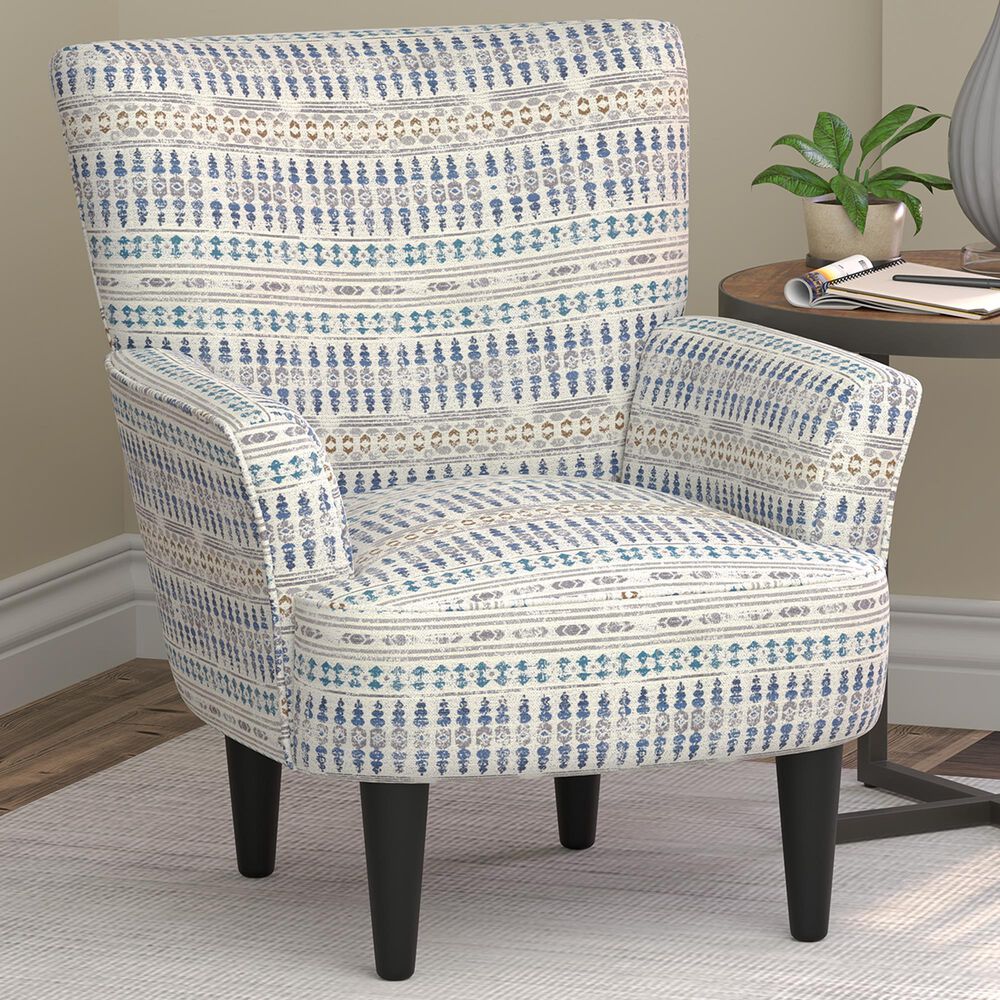 Emerald Home Furnishings Flower Power Accent Chair in Blue Cadet, , large