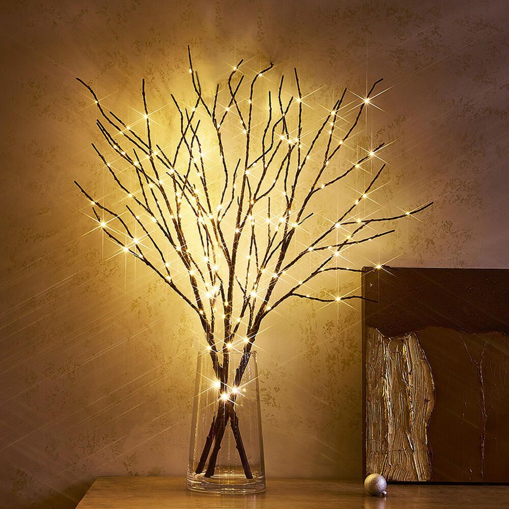 HOMLUX 32" Willow Branch with 150 LED Lights in Brown, , large