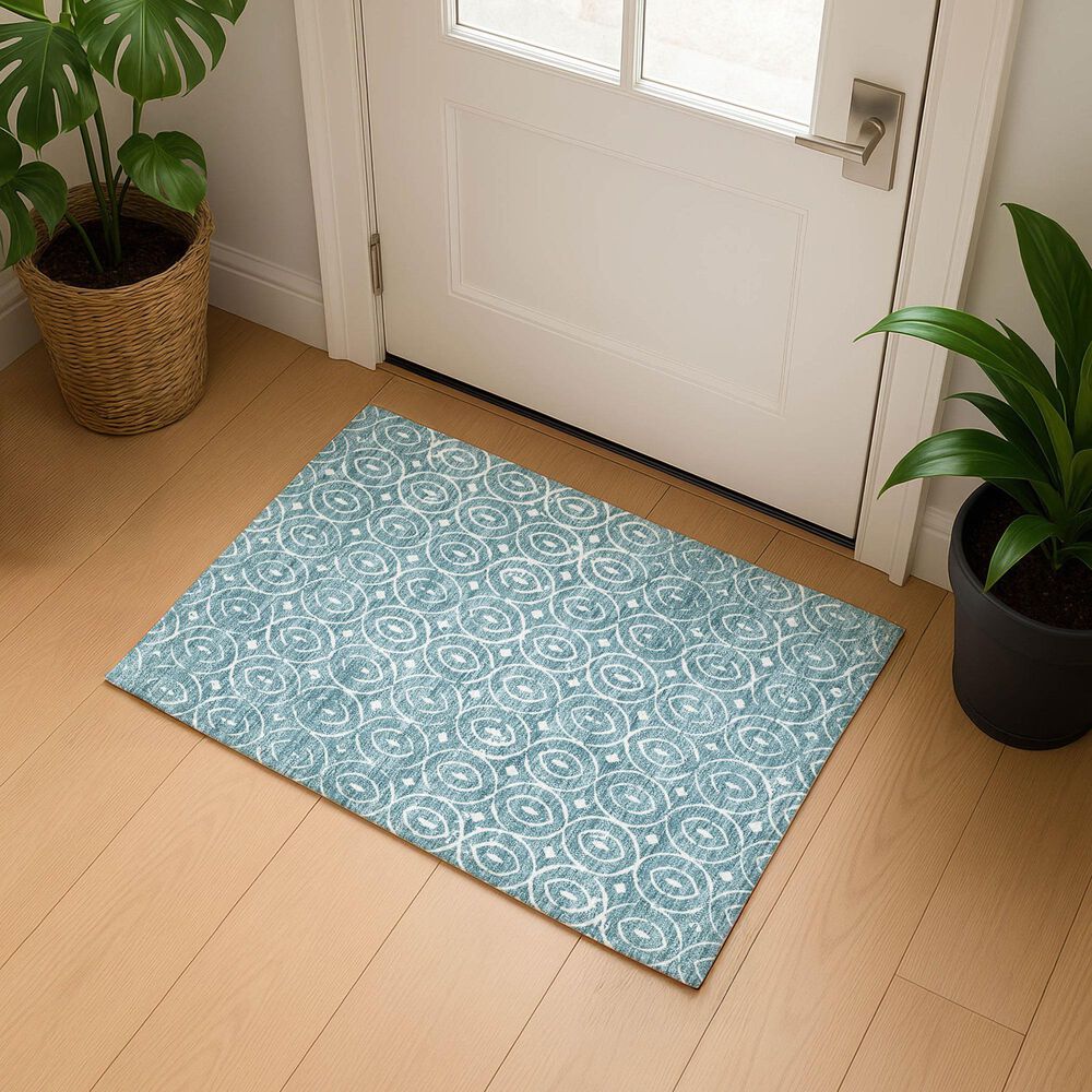 Dalyn Rug Company The Reserve TR12 Turquoise 2&#39;6&quot; x 3&#39;10&quot; Indoor/Outdoor Area Rug, , large