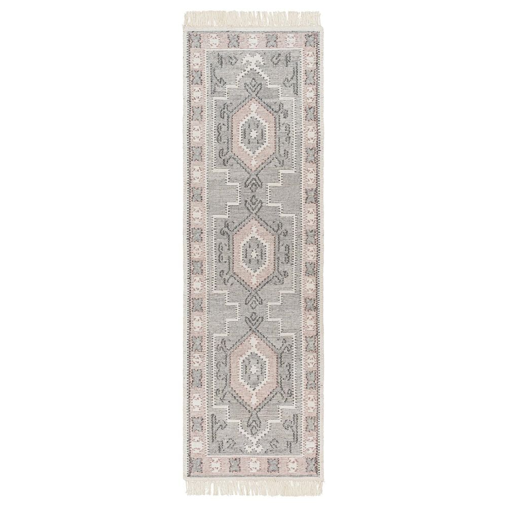 Surya Bursa 2"6" x 8" Light Gray, Dusty Pink, Charcoal and Cream Runner, , large