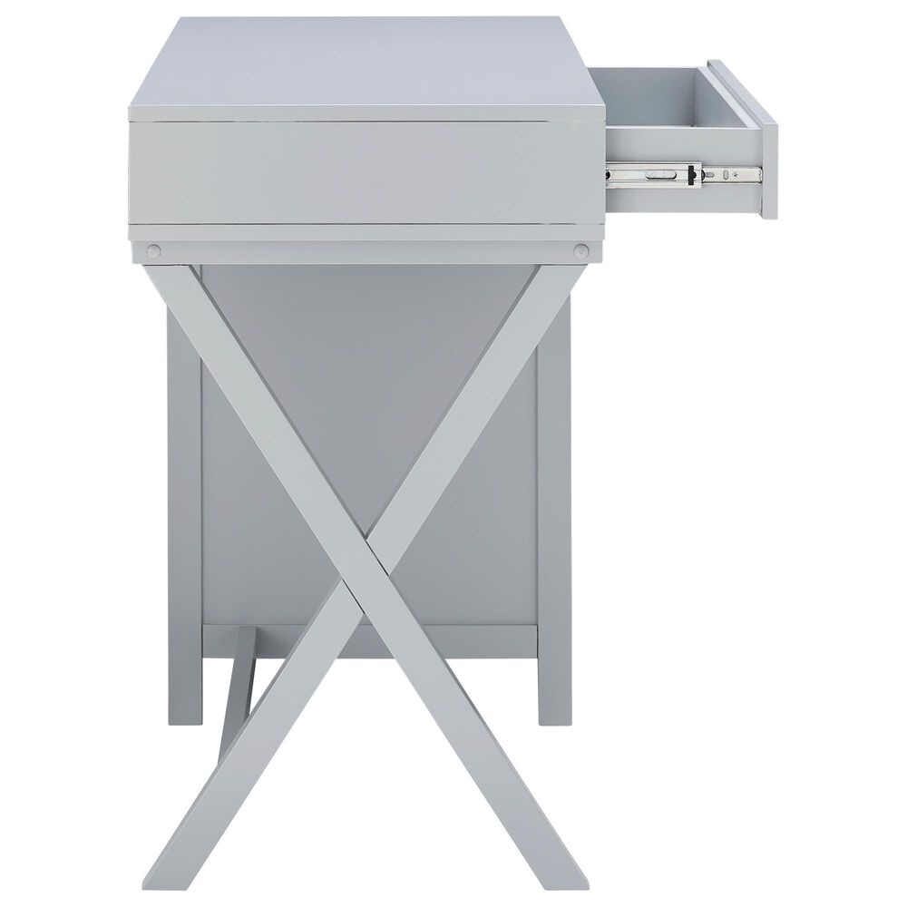 Linon Home Decor Peggy Side Storage Desk in Grey, , large