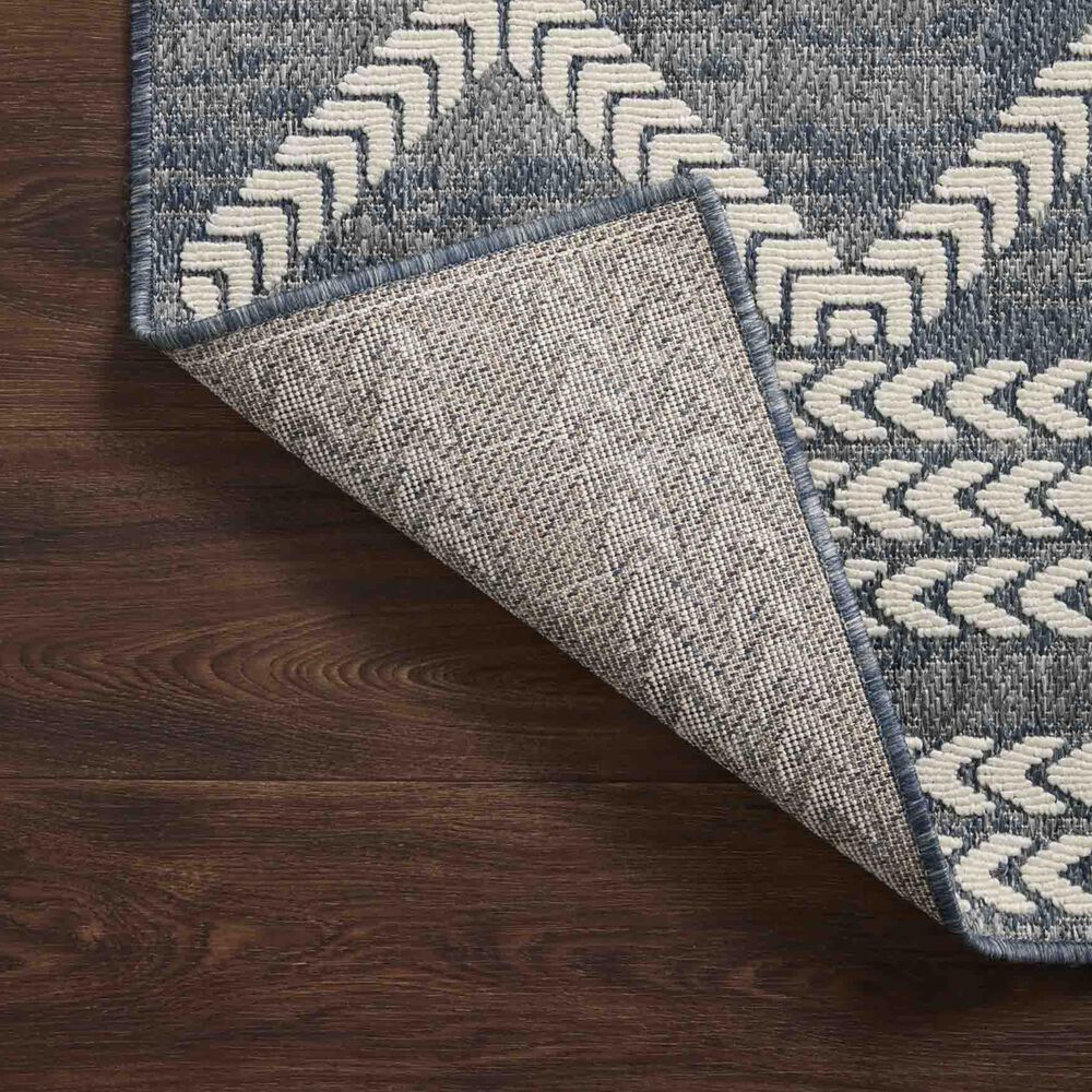 Loloi II Rainier RAI-05 5&#39;3&quot; x 7&#39;7&quot; Denim and Ivory Indoor/Outdoor Area Performance Rug, , large