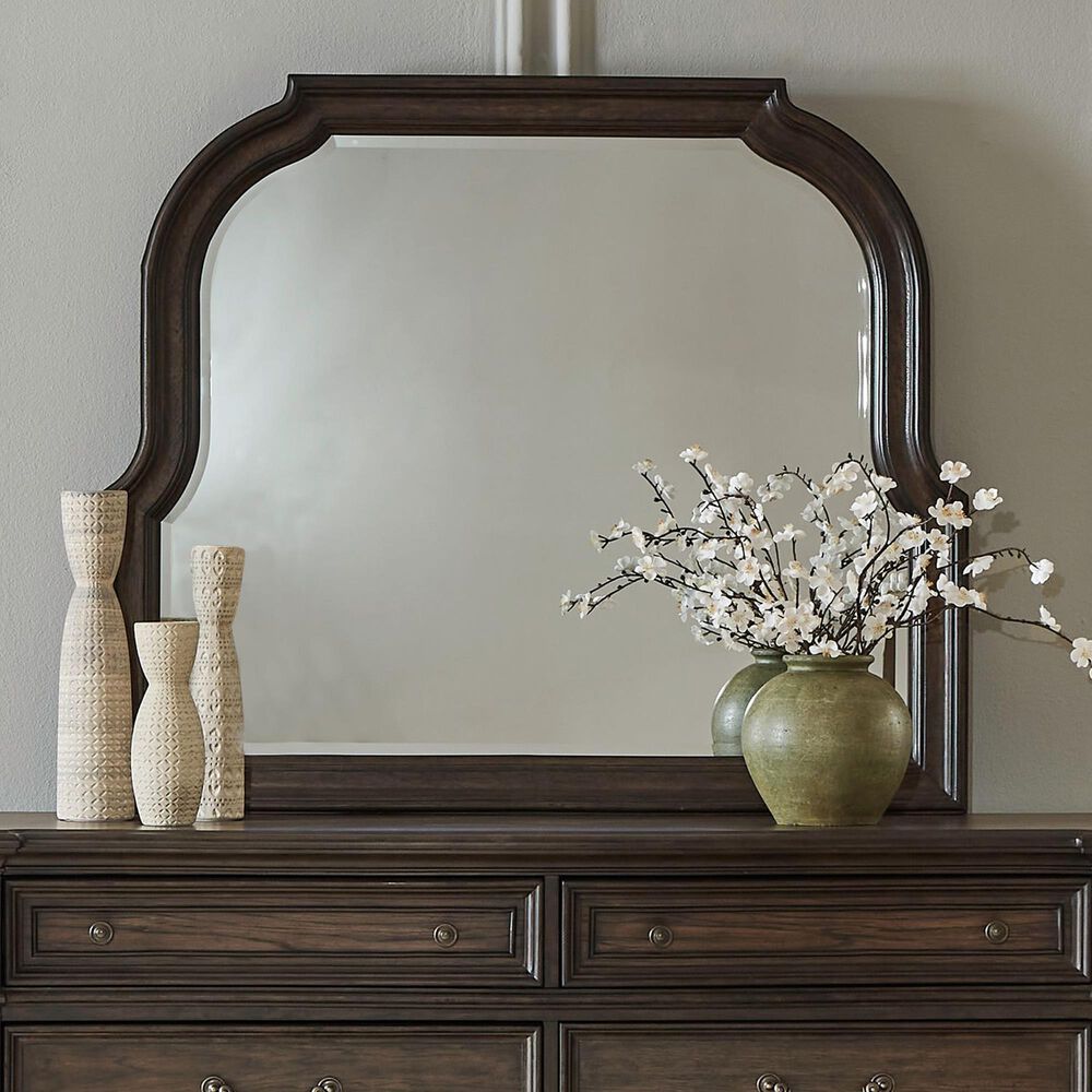 Belle Furnishings Provence Park Curved Mirror in Chateau Brown, , large