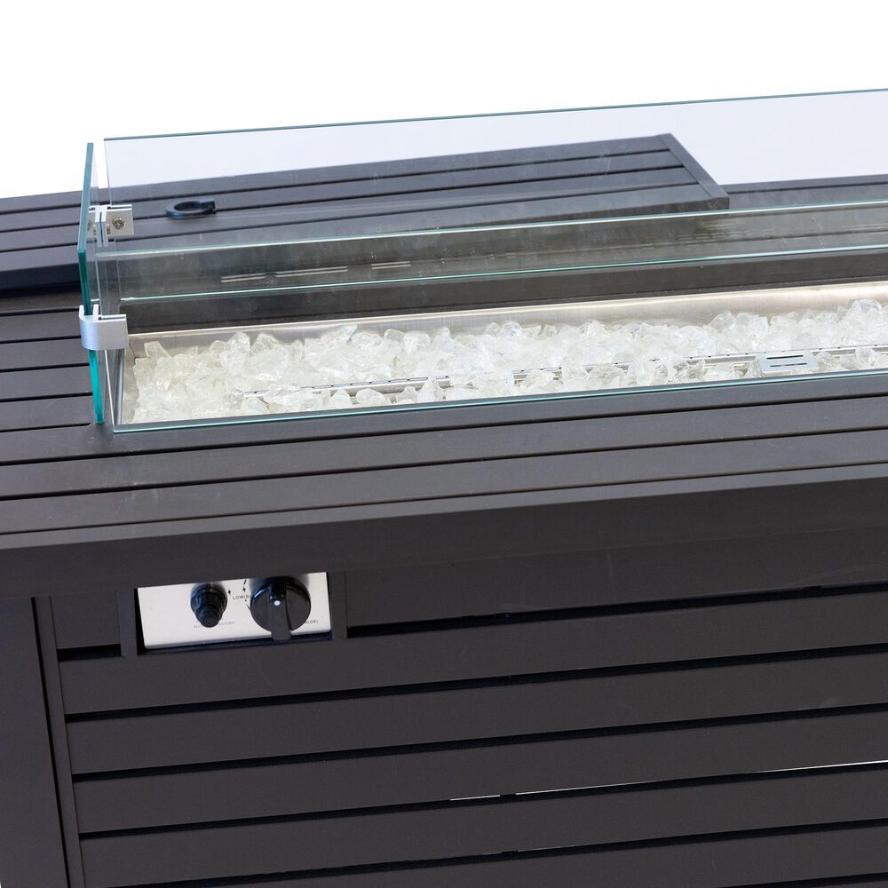 Az Patio Heaters Rectangular Aluminum Propane Gas Fire Pit in Black Mocha, , large