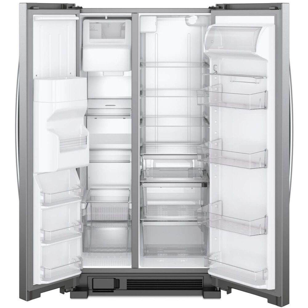 Whirlpool 2-Piece Kitchen Package with 24.6 Cu. Ft. Side-by-Side Refrigerator and 24&quot; Pocket Handle Dishwasher in Stainless Steel , , large