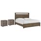 Riva Ridge Modern Loft King Panel Bed with Two Nightstands in Greystone, , large