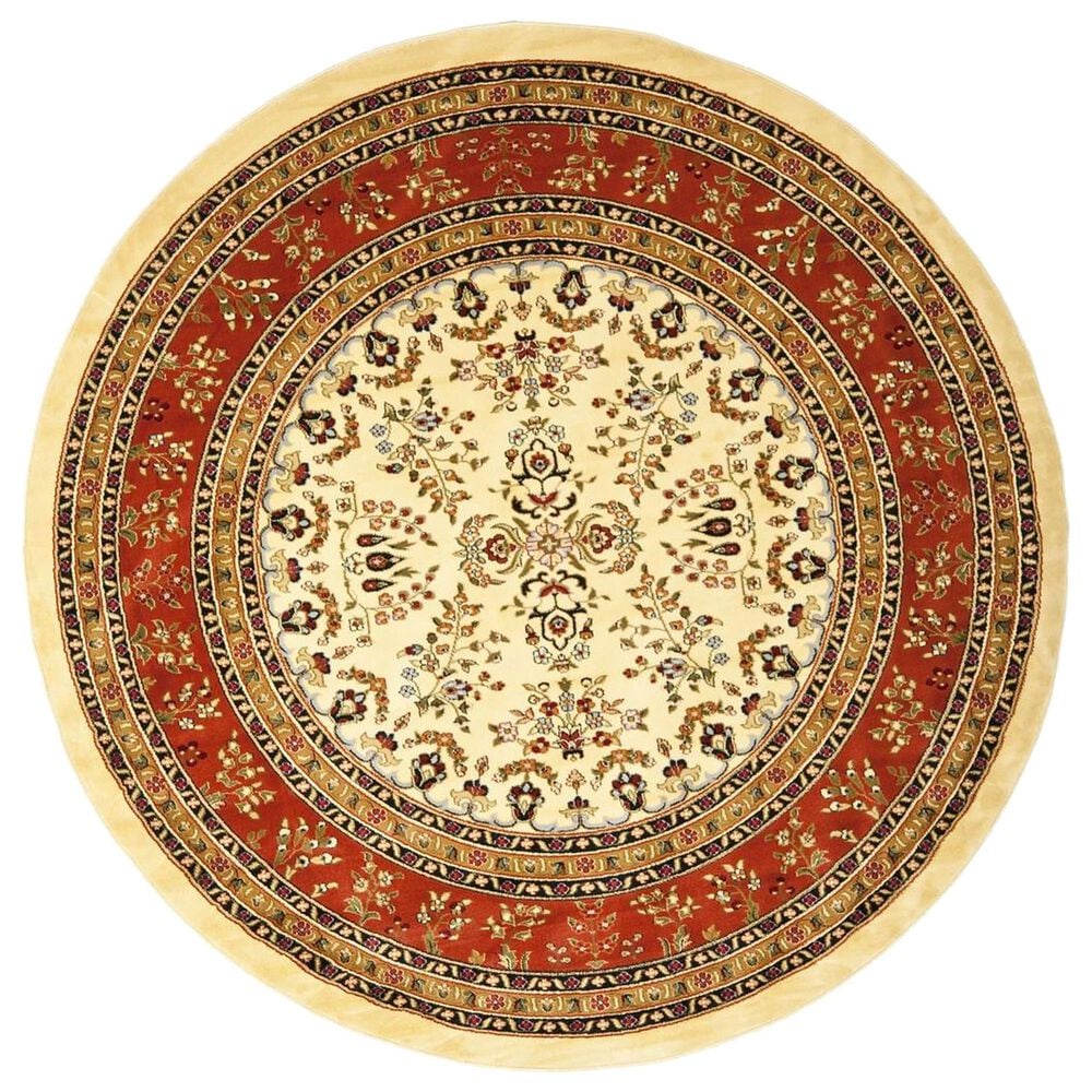 Safavieh Lyndhurst 8" Round Ivory and Rust Area Rug, , large