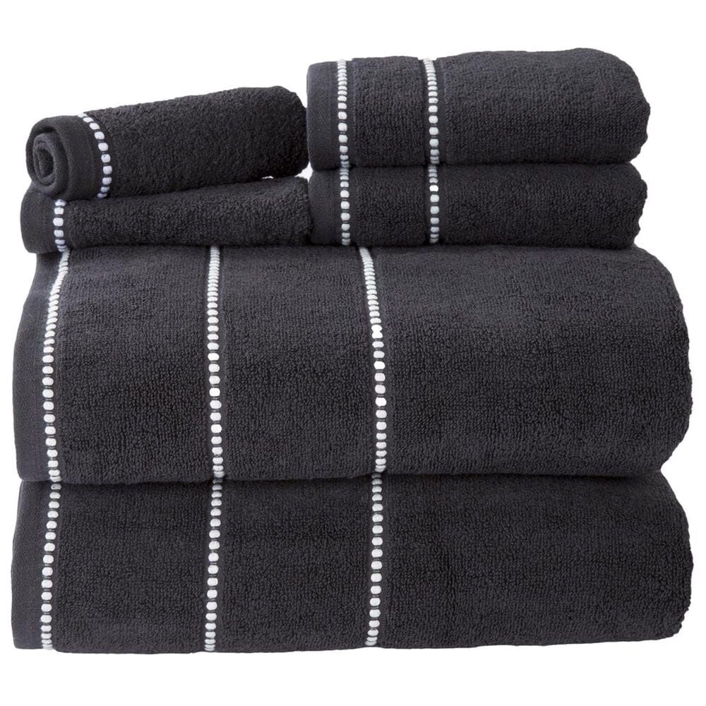 Timberlake Lavish Home 6-Piece Quick Dry Towel Set in Black, , large