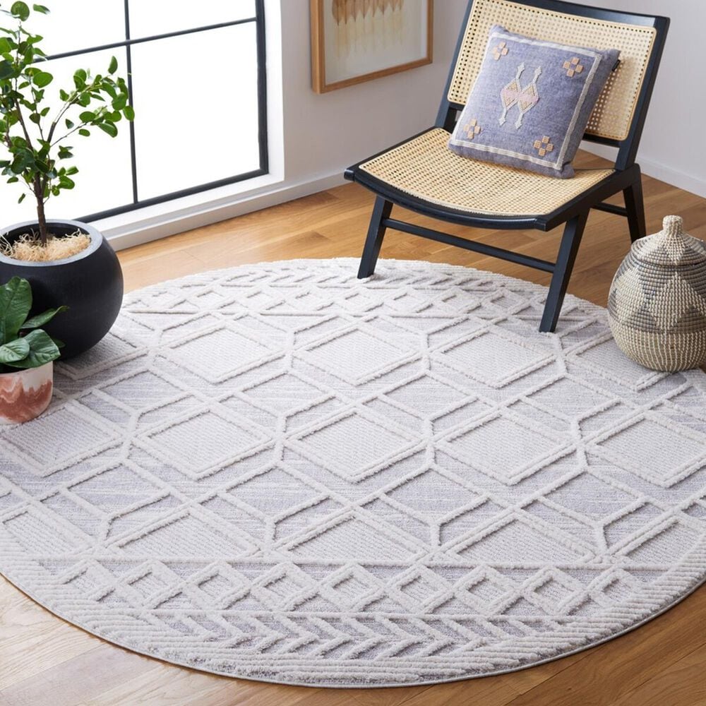 Safavieh Marrakesh MRK566B 6&#39;7&quot; Round Beige and Grey Area Rug, , large