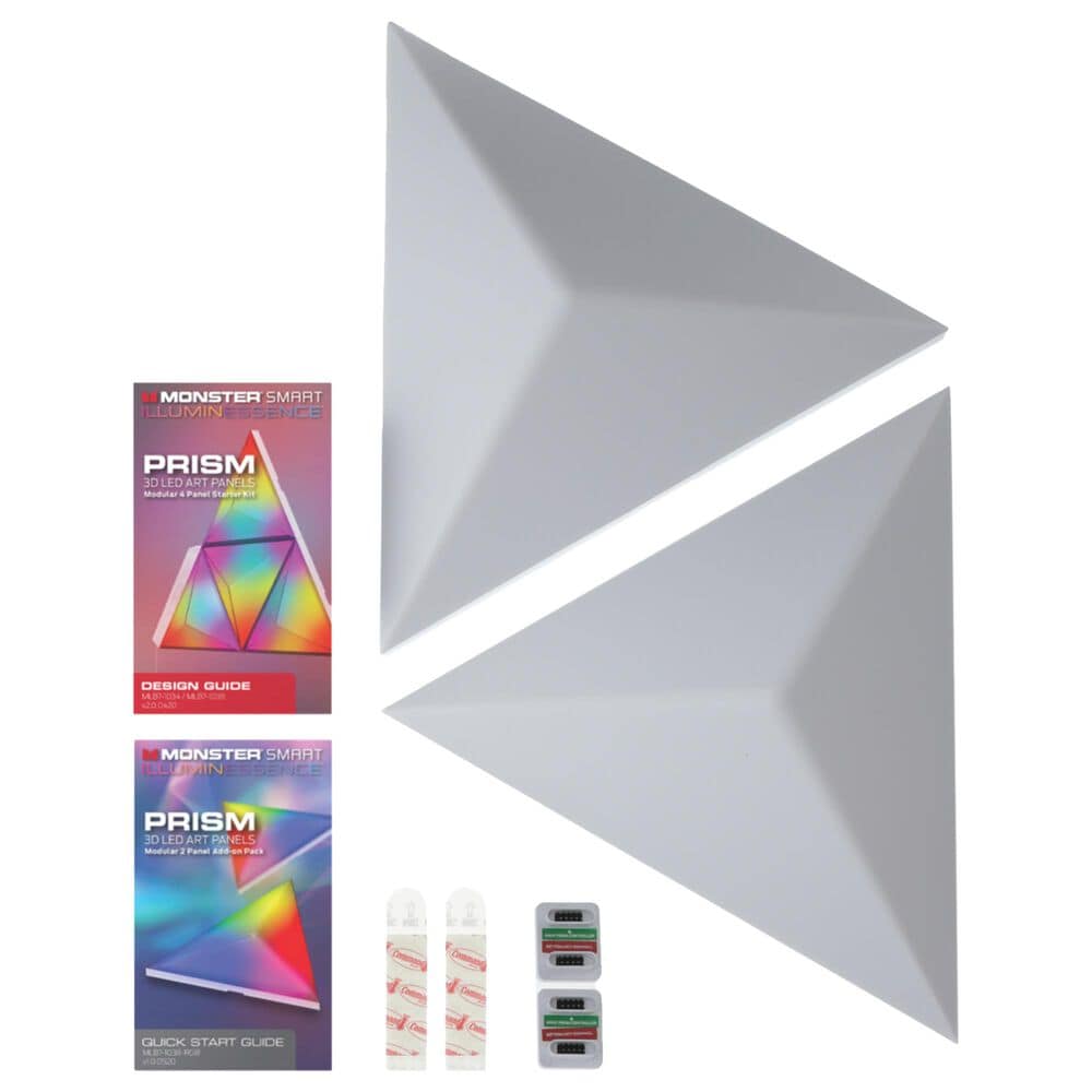 Monster Smart Illuminessence Prism Add-On Pack Smart Modular 3D LED Art Panels, , large