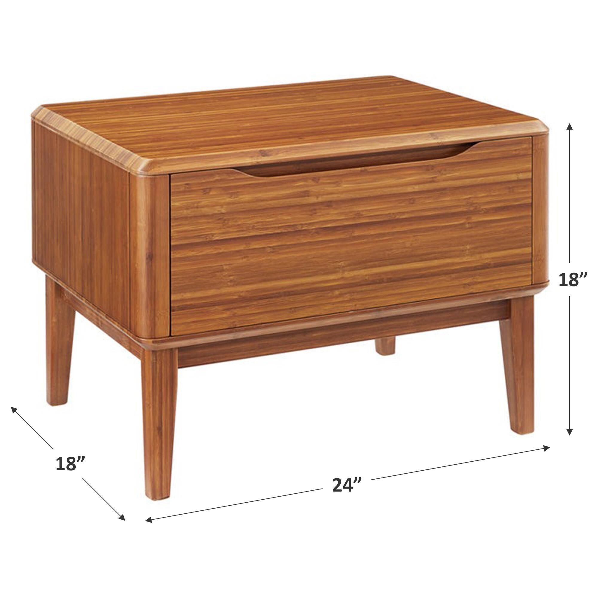 Natural Bamboo Furnishings 1-Drawer Nightstand in Amber