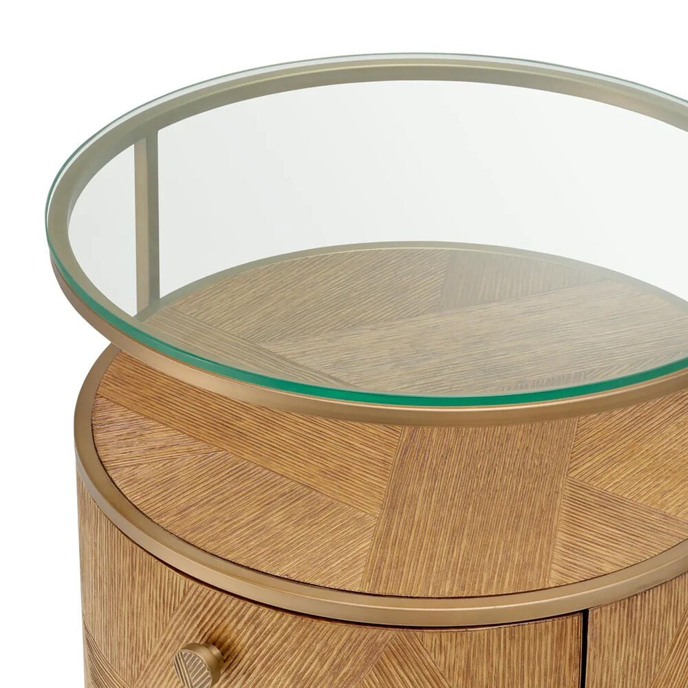 Eichholtz Velutto 1 Drawer Nightstand in Caramel and Brushed Brass, , large