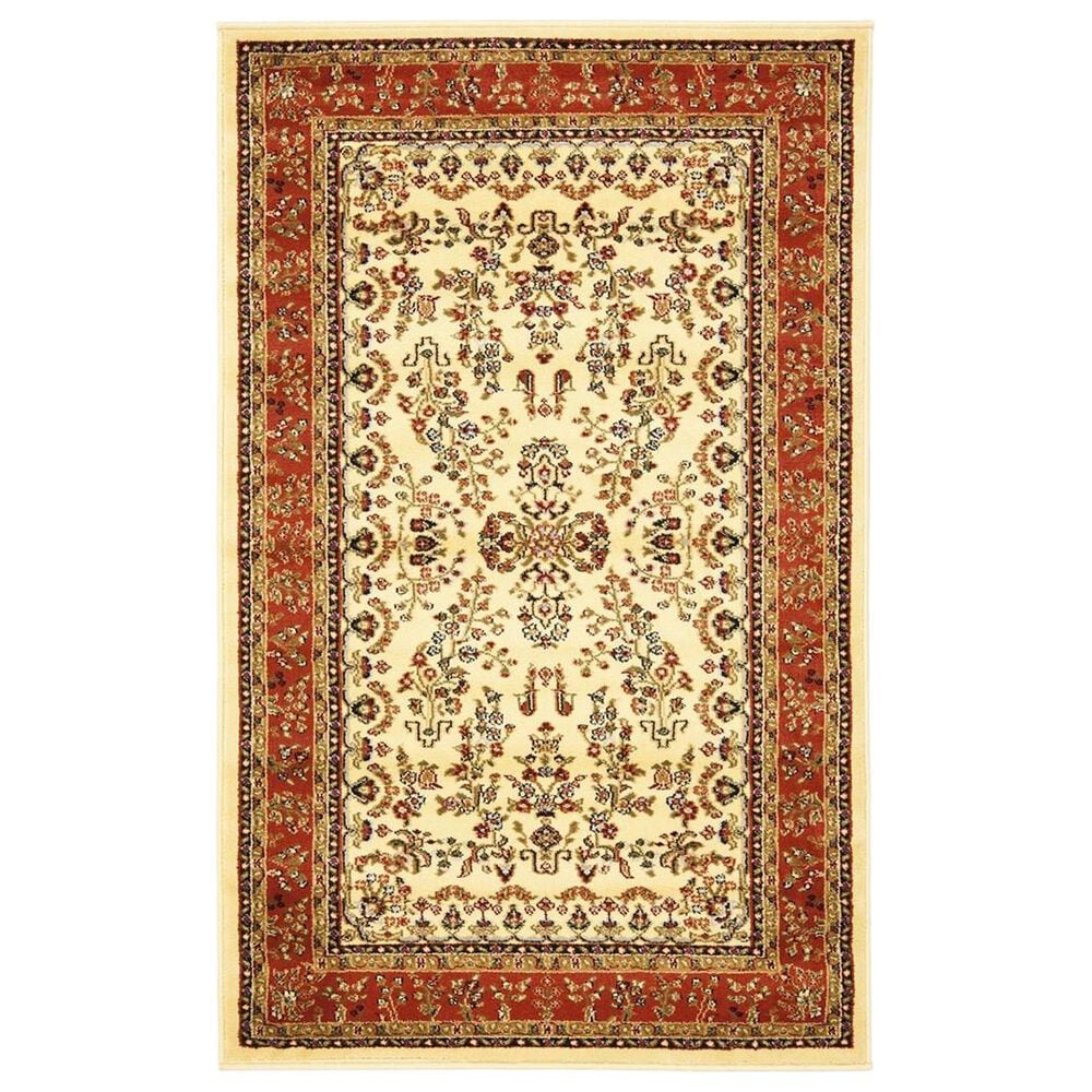 Safavieh Lyndhurst 3"3" x 5"3" Ivory and Rust Area Rug, , large