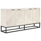 Classic Home Flint 4-Door Sideboard in Coastal White and Black, , large