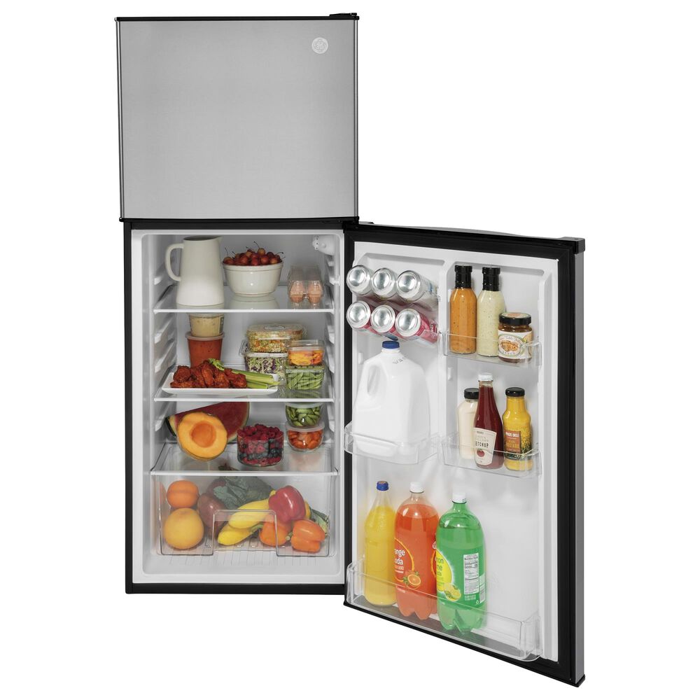 GE Appliances 9.8 Cu. Ft. Top-Freezer Refrigerator in Stainless Steel, , large
