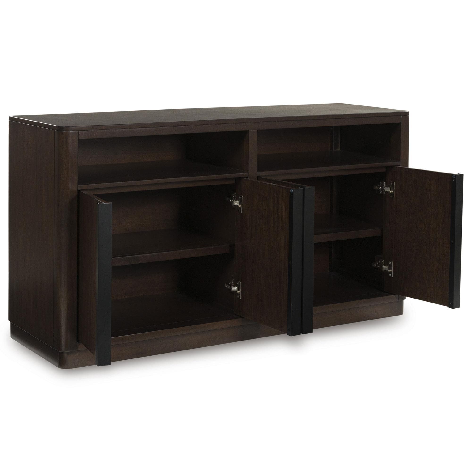 Ashley Kendamor Dining Server in Dark Brown and Matte Black