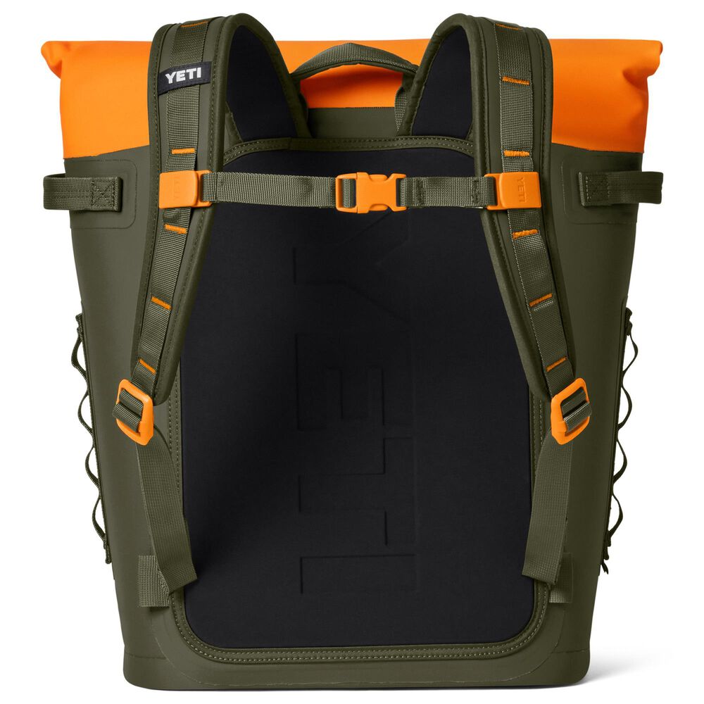 YETI Hopper M20 Backpack Soft Cooler in Olive and King Crab Orange, , large