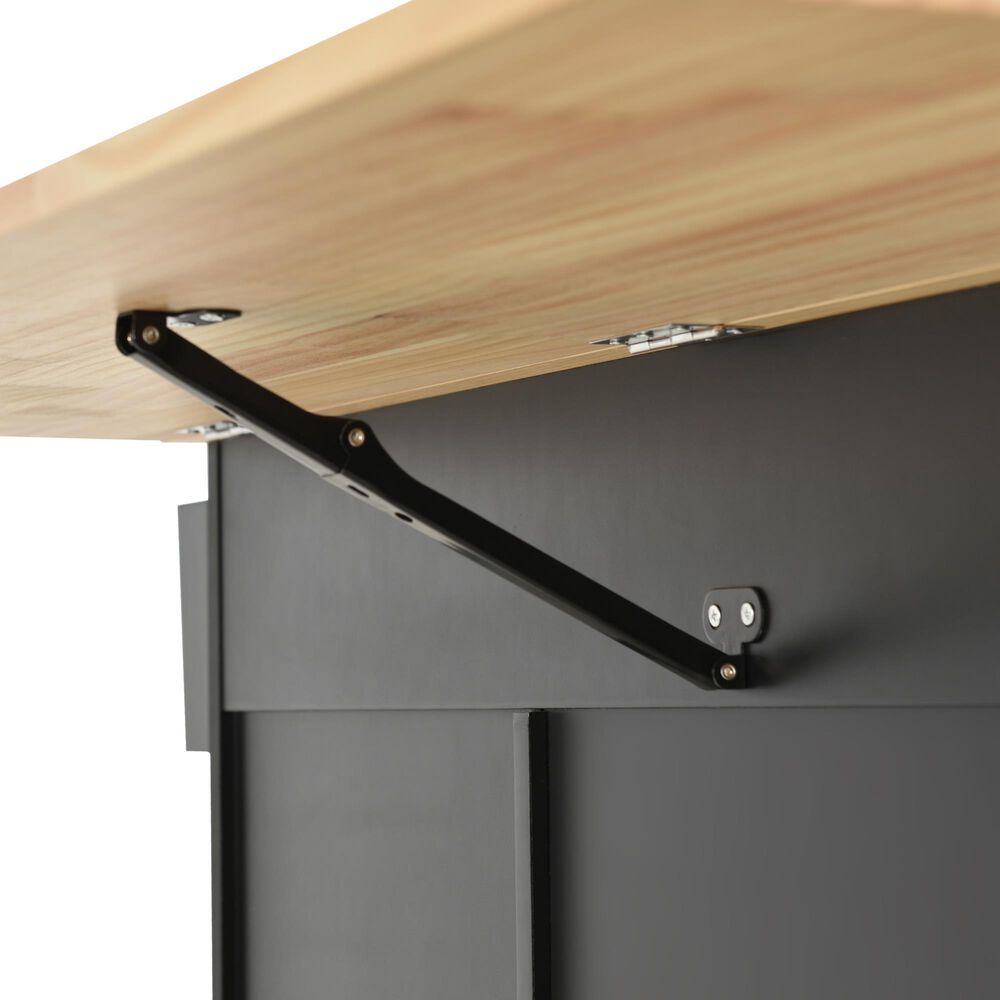 HOMLUX 53" Rolling Mobile Kitchen Island with Solid Wood Top and Locking Wheels in Black, , large