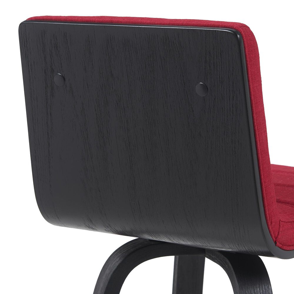Armen Living Vienna Swivel Counter Height Stool with Red Upholstery in Black Brushed, , large