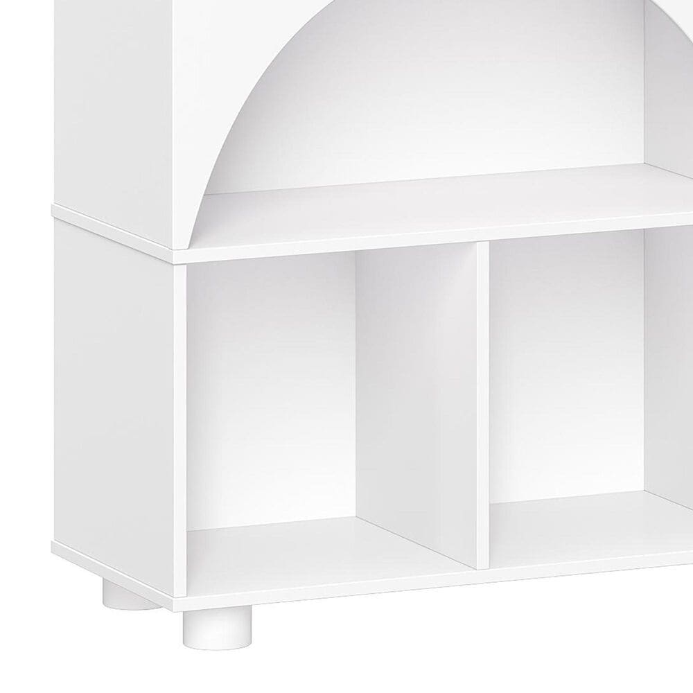 RiverRidge Home Kids Curve Appeal 46" 4-Cubby Bookcase in White, , large