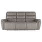 New Heritage Design Kamari Manual Reclining Sofa in Gray, , large