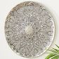 Maple and Jade 33" x 33" Round Plate Home Wall Decor with Embossed Details in Shiny Silver and Black, , large