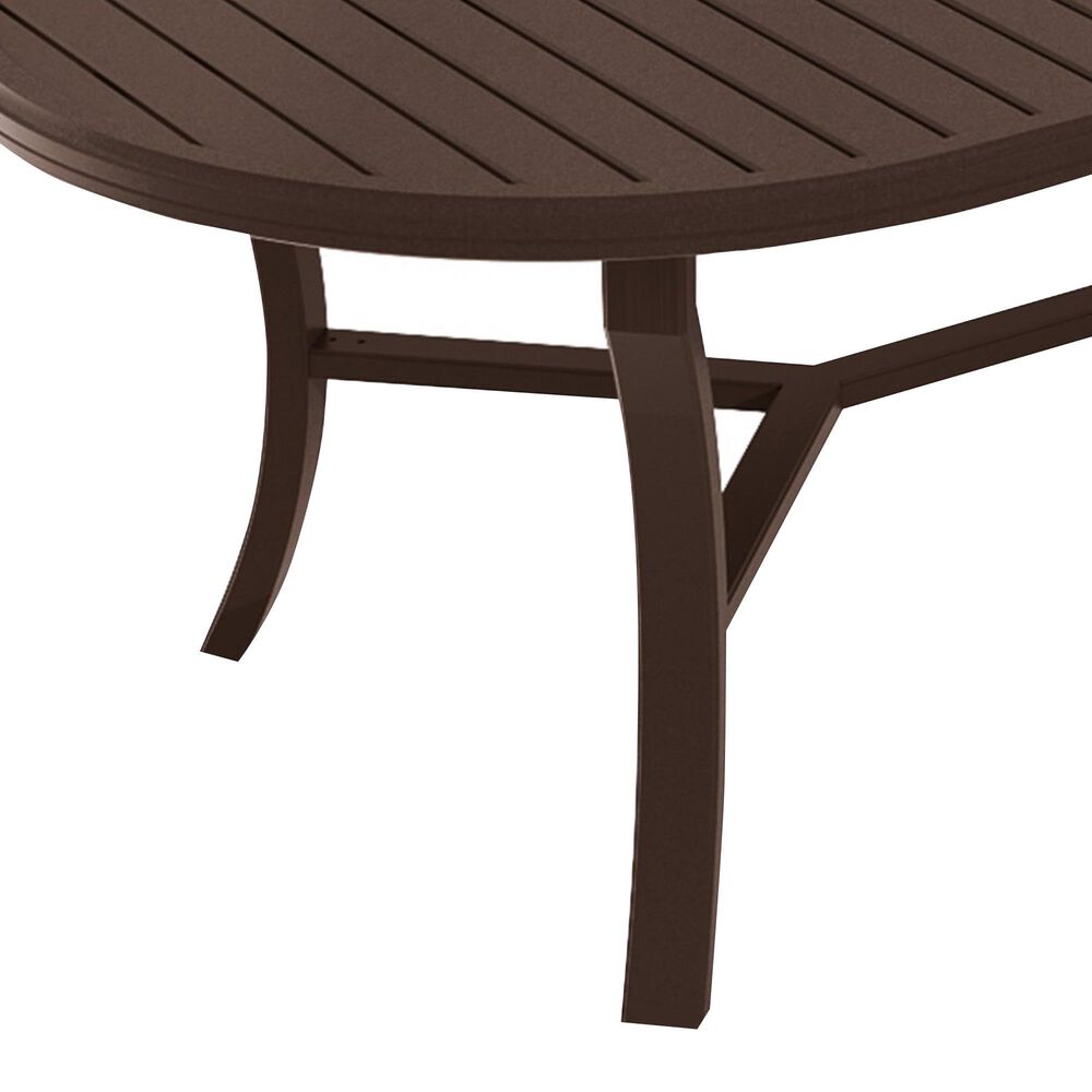 Tropitone Banchetto Oval Patio Dining Umbrella Table in Rich Earth, , large