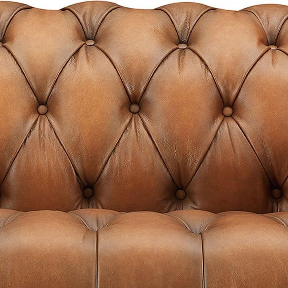 Hydeline York Leather Accent Chair in Saddle (Set of 2), , large