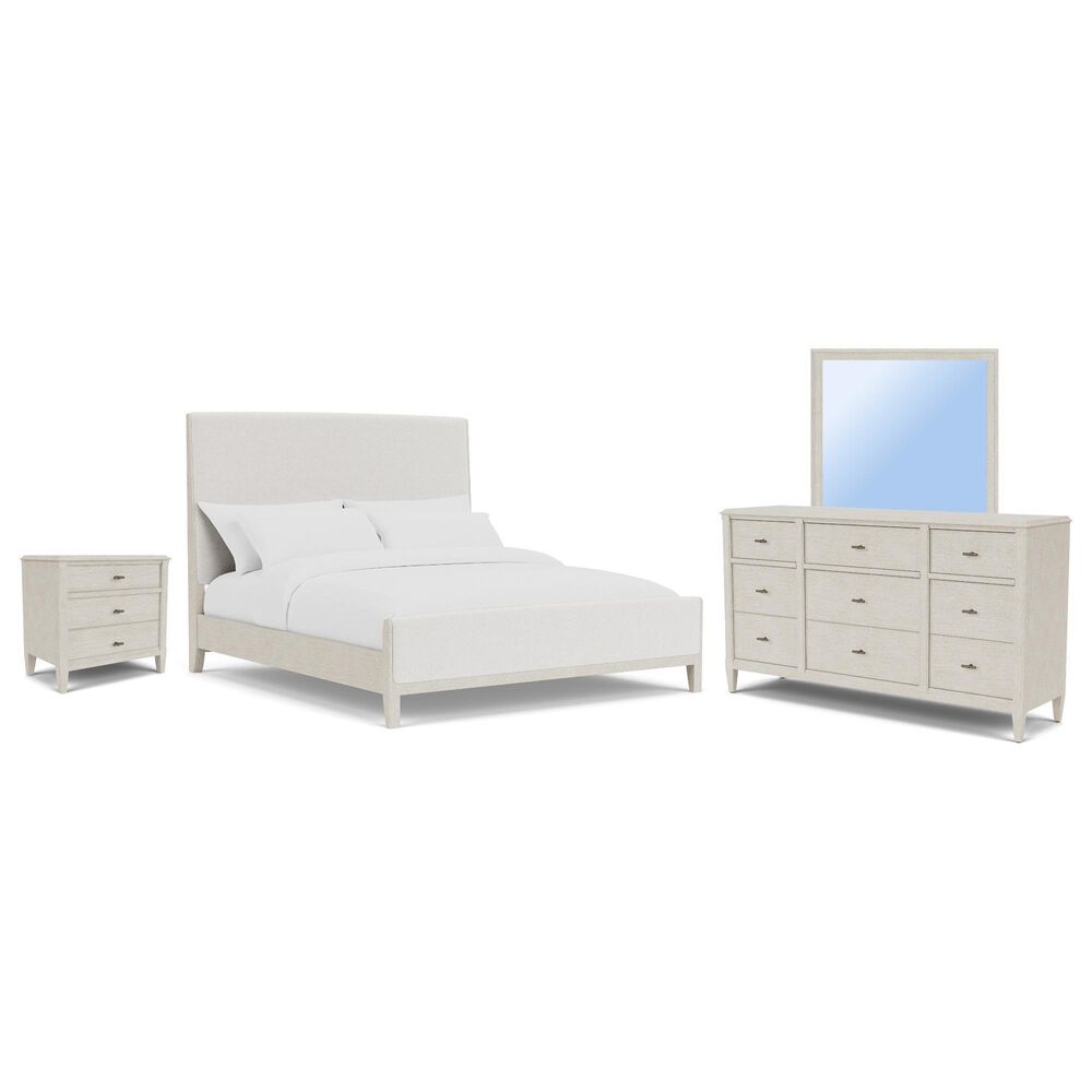 Riverside Furniture Carmella 4 Piece King Platform Panel Bedroom Set in Pebble Oak, , large