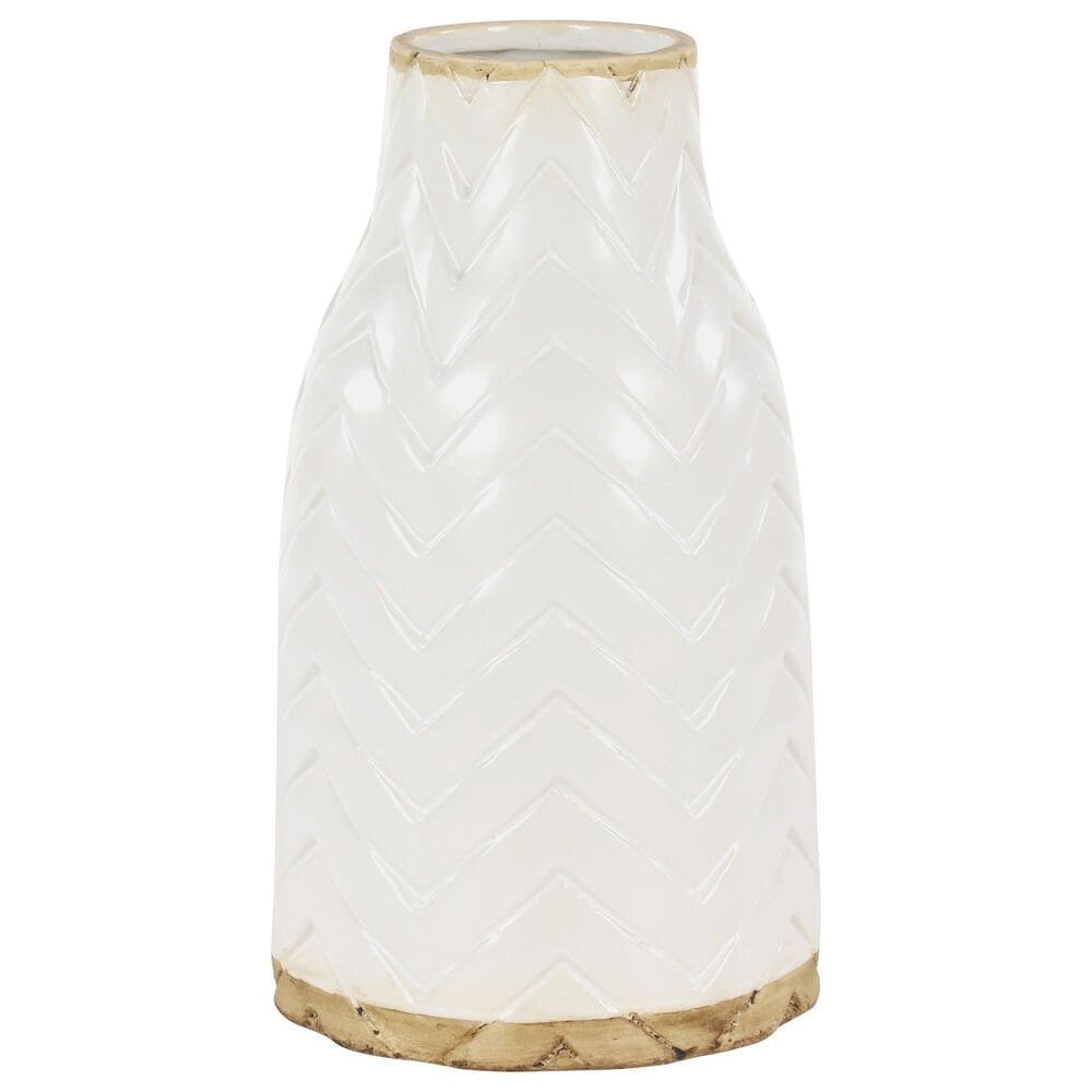 Maple and Jade Porcelain Vases in White (Set of 2), , large