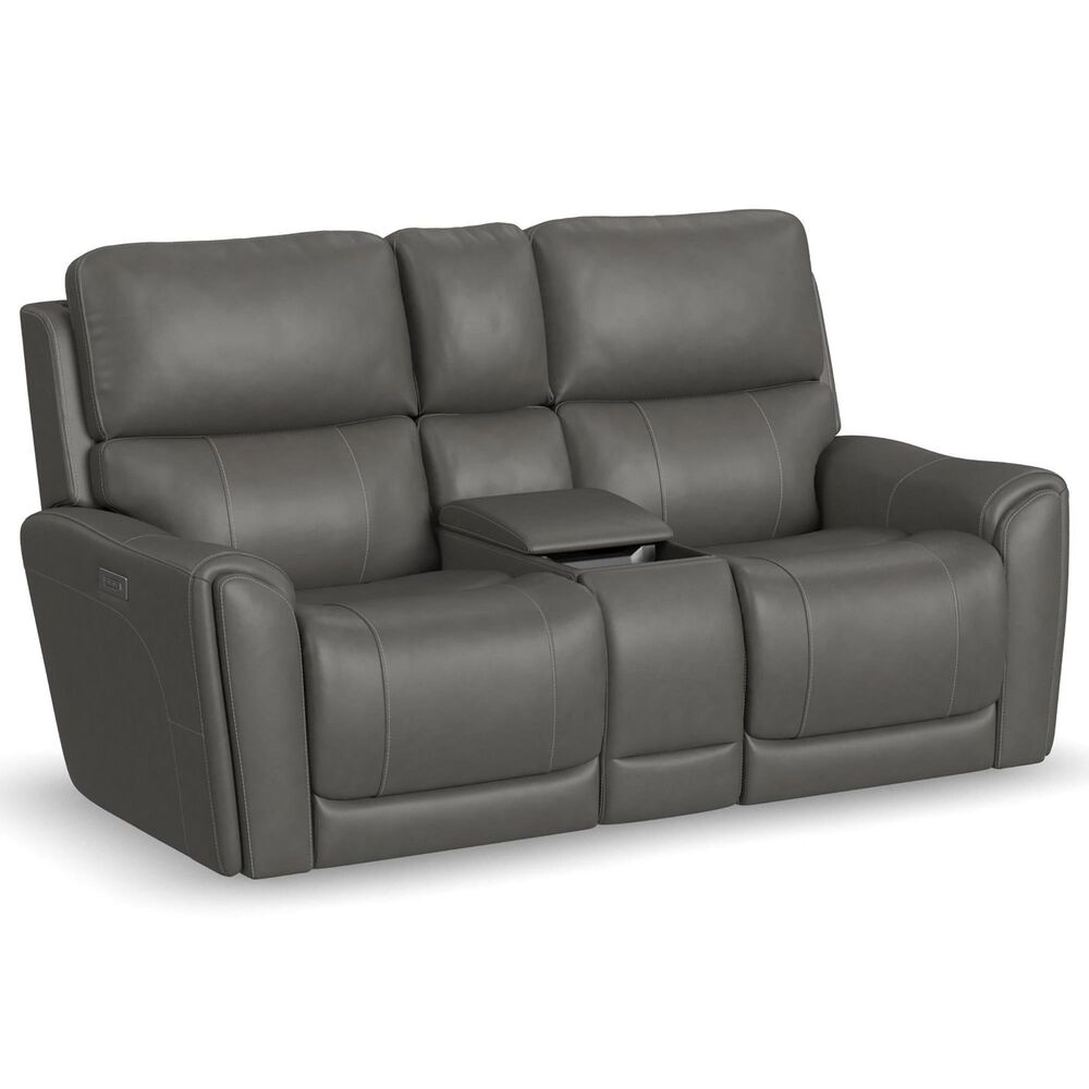 Flexsteel Carter Power Reclining Loveseat in Gray, , large