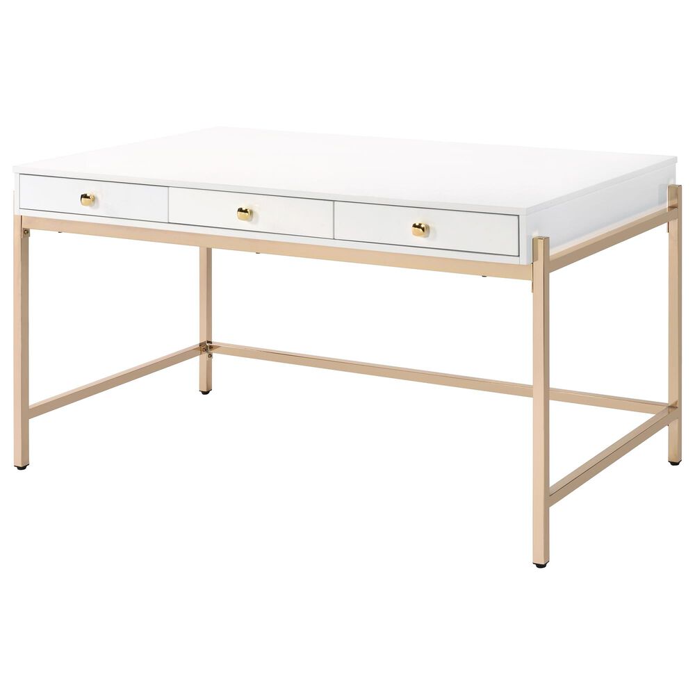 Gunnison Co. Ottey Desk in White and Gold, , large