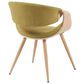 Armen Living Butterfly Arm Chair with Green Upholstery in Oak, , large