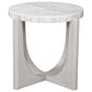 Bassett Mirror Gavin Round End Table in Driftwood and White, , large
